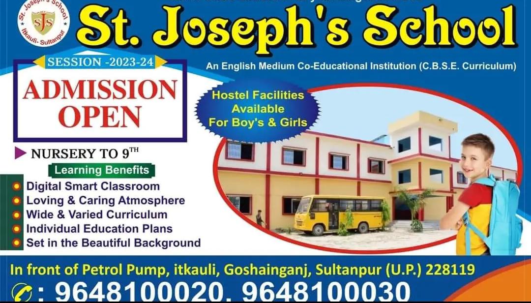 St. Joseph's School admission banner